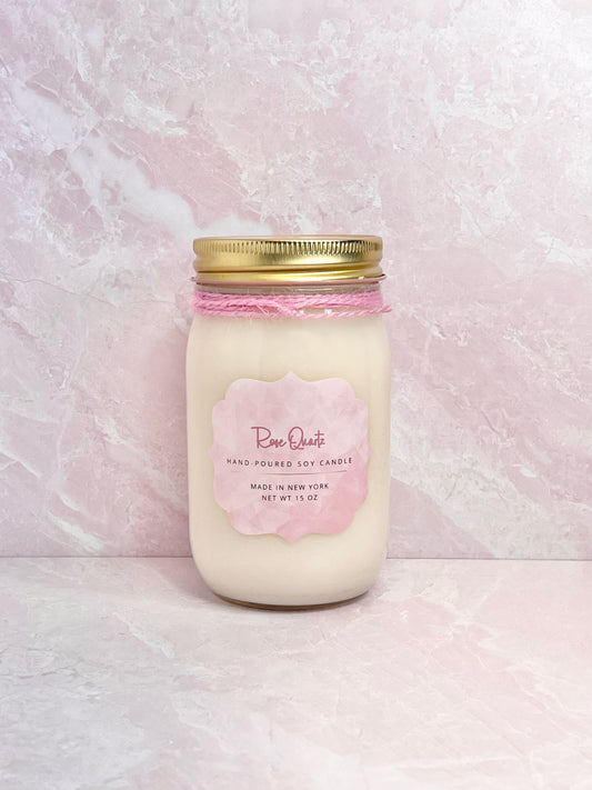 Rose Quartz Mason Jar Candle