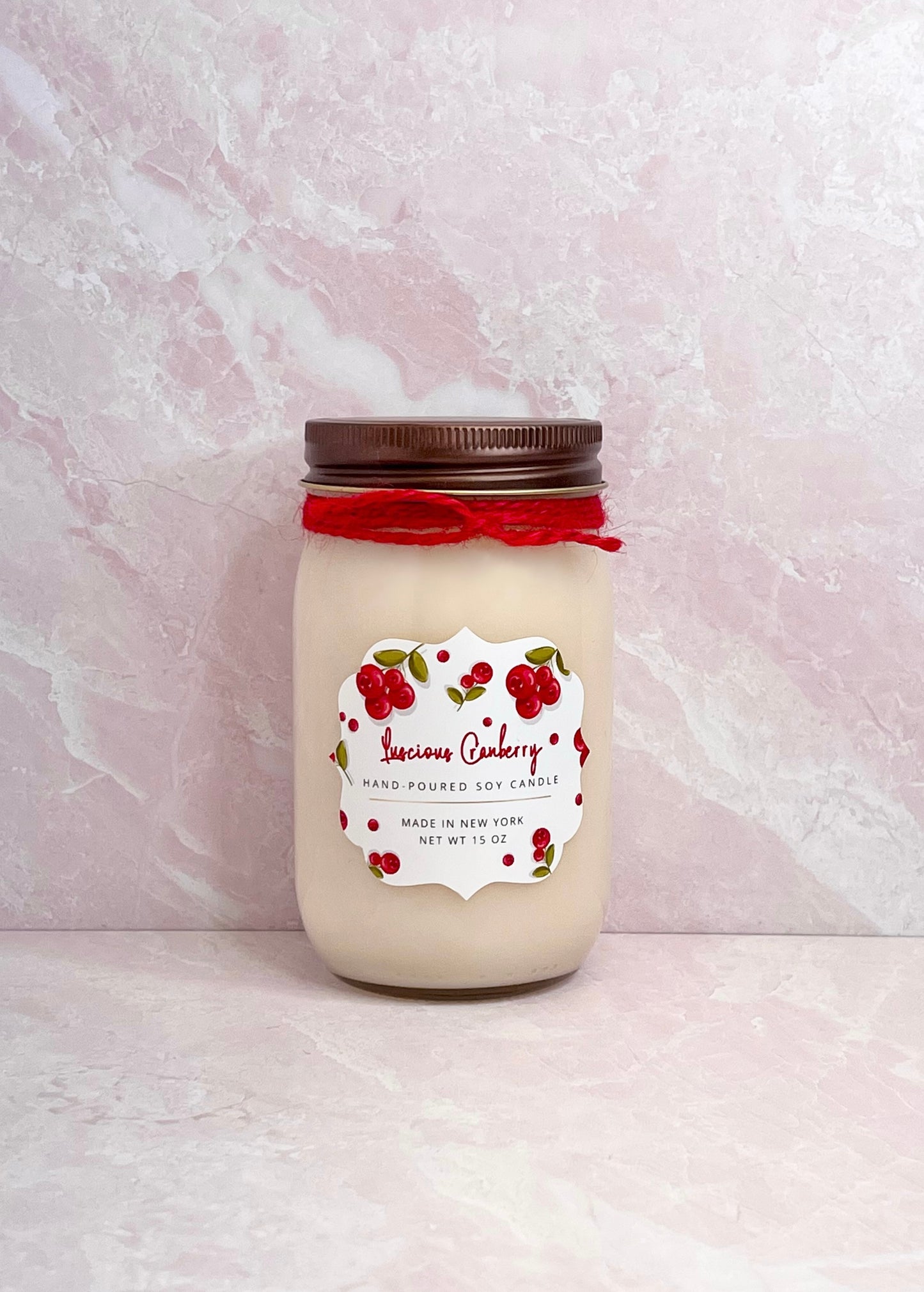 Luscious Cranberry Mason Jar Candle