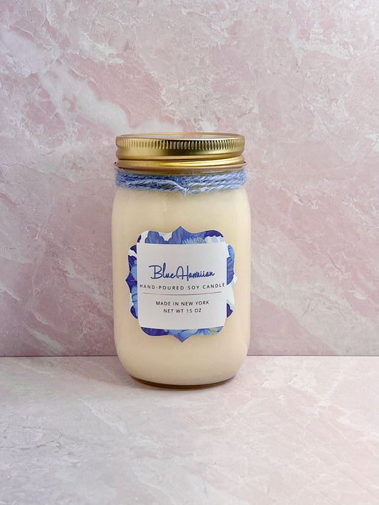 Blue Hawaiian Mason Jar Candle