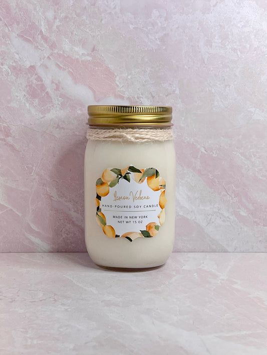 Lemon Verbena Mason Jar Candle